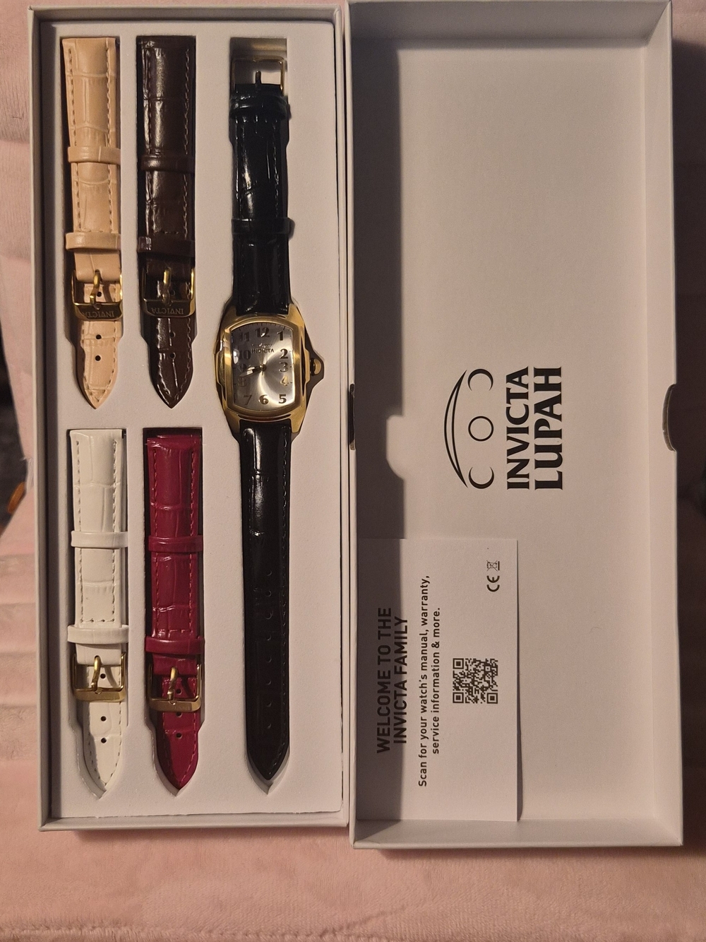 Invicta Lupah Women's Interchangeable Strap Watch - Black & Gold with 5 Straps